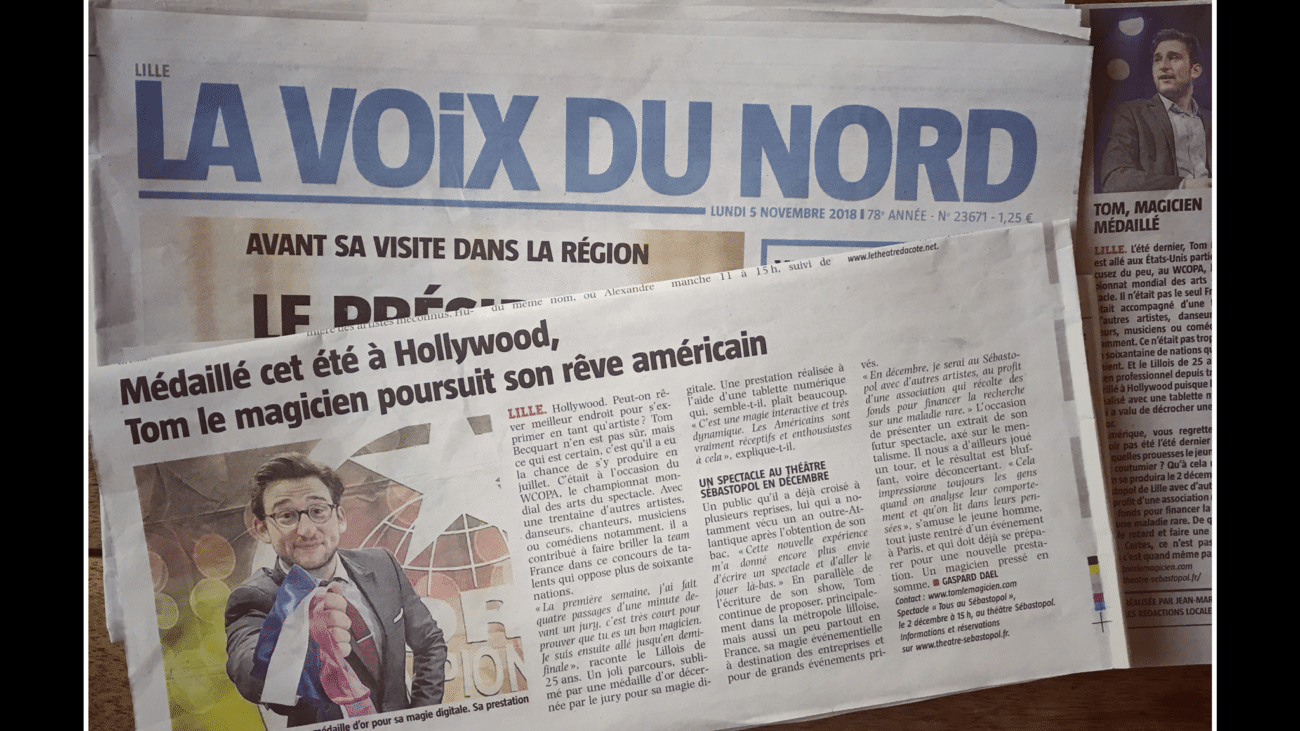 Tom Le Magicien - Article Voix du Nord